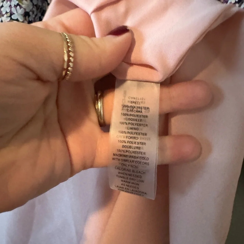 Vince Camuto Floral Smocked Waist Long Sleeve Dress 8 - Picture 7 of 8